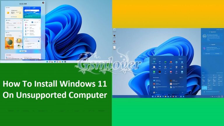 How to install windows 11 on unsupported pc Gsm lover | Make Money Online By Freelancing