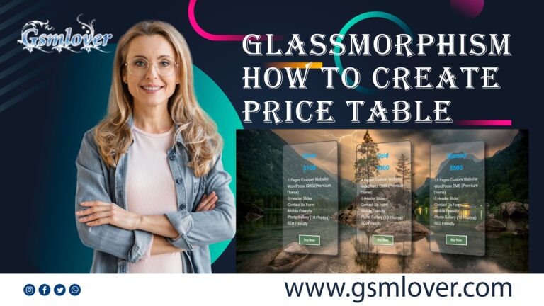 How to Create Price table with glass effect in wordpress How to create Price Table
